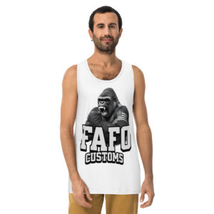 Men’s white tank top